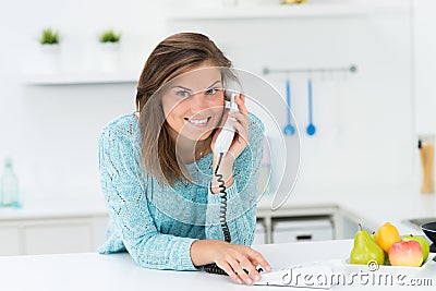 Girl talking on the phone Stock Photo