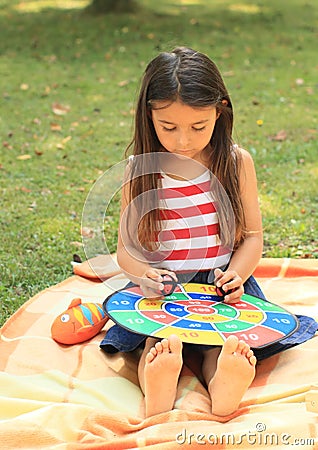 Girl with target Stock Photo