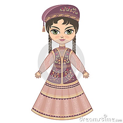 The girl in Tatar dress. Historical clothes. Stock Photo