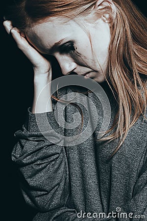 Girl in tears Stock Photo