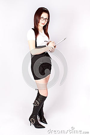 Girl the teenager with documents Stock Photo