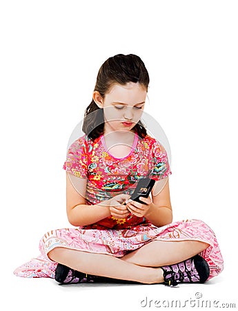 Girl text messaging Stock Photo