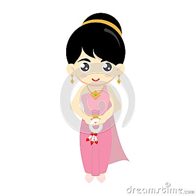 Girl Thai. Vector illustration. Vector Illustration