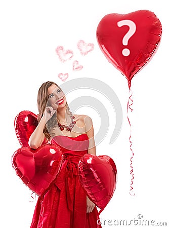 Girl thinking about her love Stock Photo