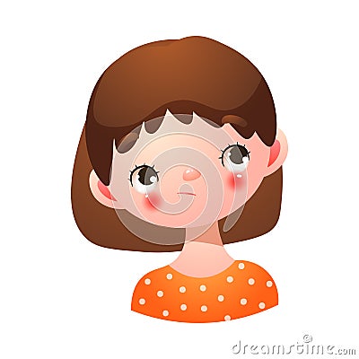 Girl with thoughtful and confused face expression vector illustration Vector Illustration
