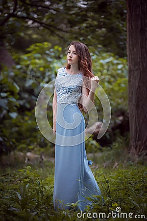 The girl in transparent dress Stock Photo