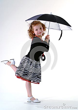 Girl with umbrella Stock Photo