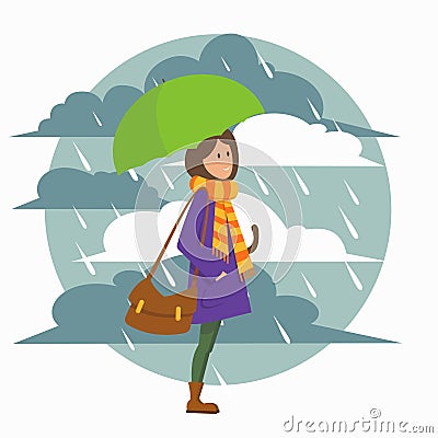 girl with umbrella Stock Photo