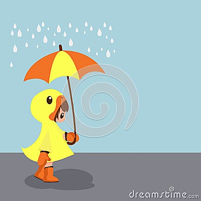 Girl with an umbrella Vector Illustration