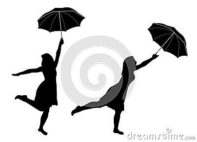 Girl with umbrella Stock Photo