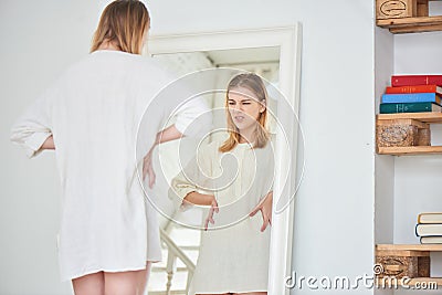 Girl unhappy with their appearance Stock Photo