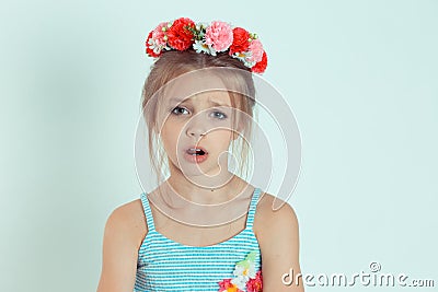 Girl with an upset, angry and desperate look Stock Photo