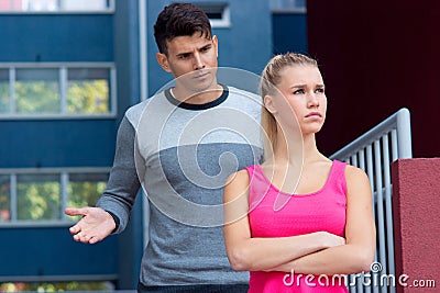 Girl upset with her boyfriend Stock Photo