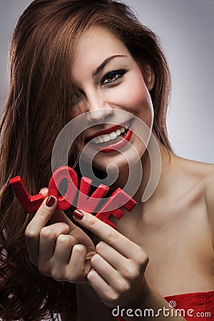 Girl on Valentines Day Stock Photo