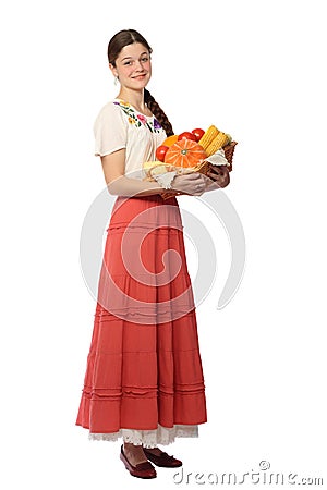 Girl with vegetables Stock Photo