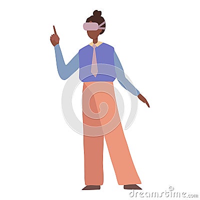 Girl virtual paint icon cartoon vector. Vr art Vector Illustration