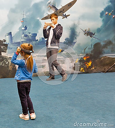 Wargaming booth at CEE 2017 in Kiev, Ukraine. Editorial Stock Photo