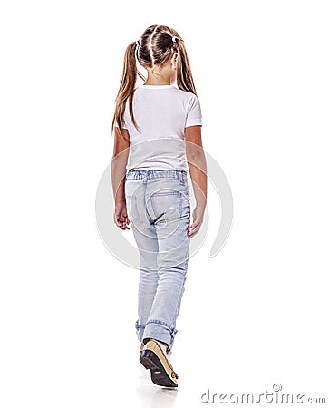 Girl walk away Stock Photo