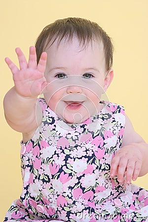 Girl waving Stock Photo