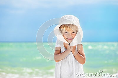 Girl in white dress Stock Photo