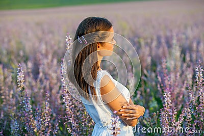 Girl in Sage Stock Photo