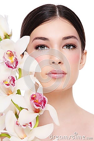 Girl with <b>white orchid</b> - girl-white-orchid-24686067