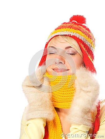 Girl in winter clothing Stock Photo