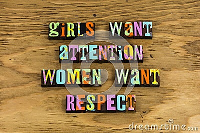 Girl woman respect feminism feminist Stock Photo