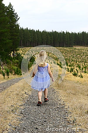 Girl in woods Stock Photo