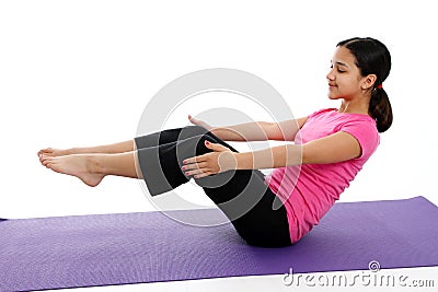 Girl in Yoga Pose Stock Photo