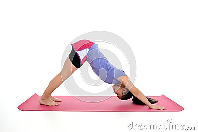 Girl in Yoga Pose Stock Photo