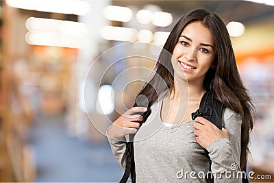 Portrait of a cute young student girl , Stock Photo