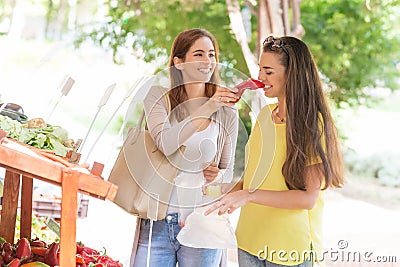 Girlfriends - bought on the market Stock Photo