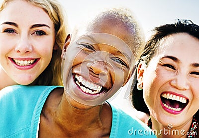 Girlfriends Friendship Party Happiness Summer Concept Stock Photo