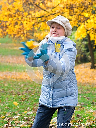 Girlie & autumn Stock Photo