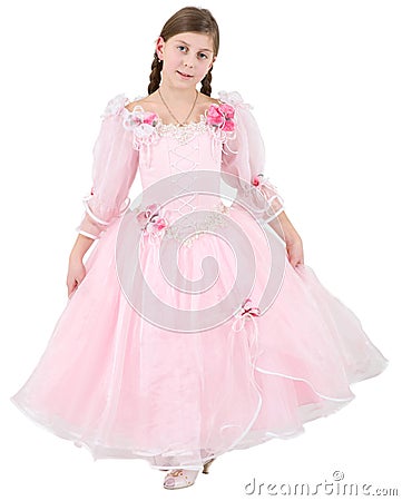 Girlie in pink clothes Stock Photo