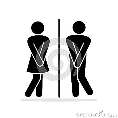 Girls and boys restroom pictograms Vector Illustration