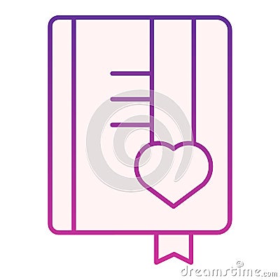 Girls diary flat icon. Book purple icons in trendy flat style. Notepad gradient style design, designed for web and app Vector Illustration