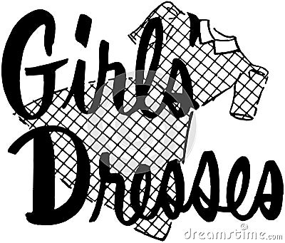 Girls Dresses Vector Illustration