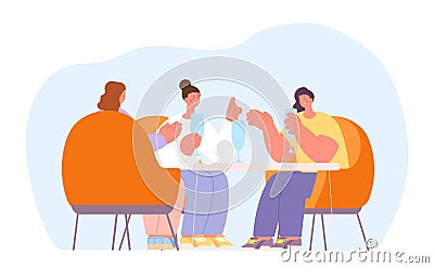 Girls drink together. Female friendship, celebrating or lunch dinner meeting. Free time, friday evening or vacations Vector Illustration