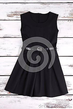 Girls elegent black cotton dress. Stock Photo