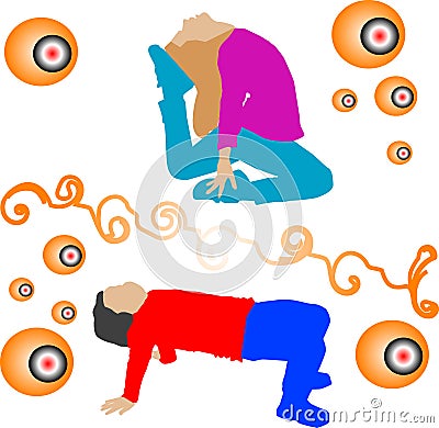 Girls exercising Vector Illustration