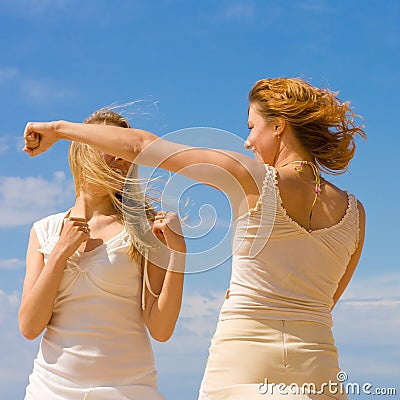 Girls exercising Stock Photo