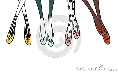 Girls gang legs Stock Photo