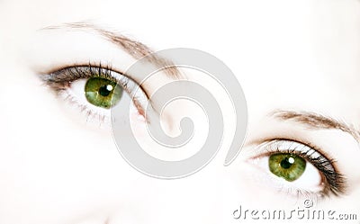 girls green eys Stock Photo