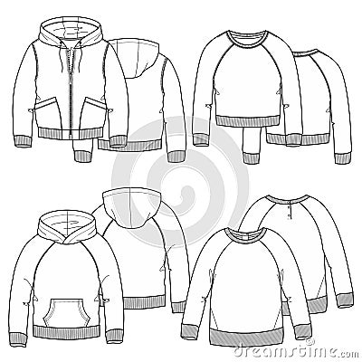 Girls hoodies Vector Illustration