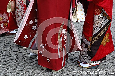 Girls in kimono Stock Photo