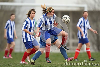 Girls playing soccer Editorial Stock Photo