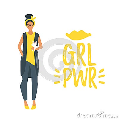 Girls power concept. Vector Illustration