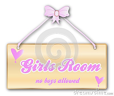 Girls Room Sign Vector Illustration